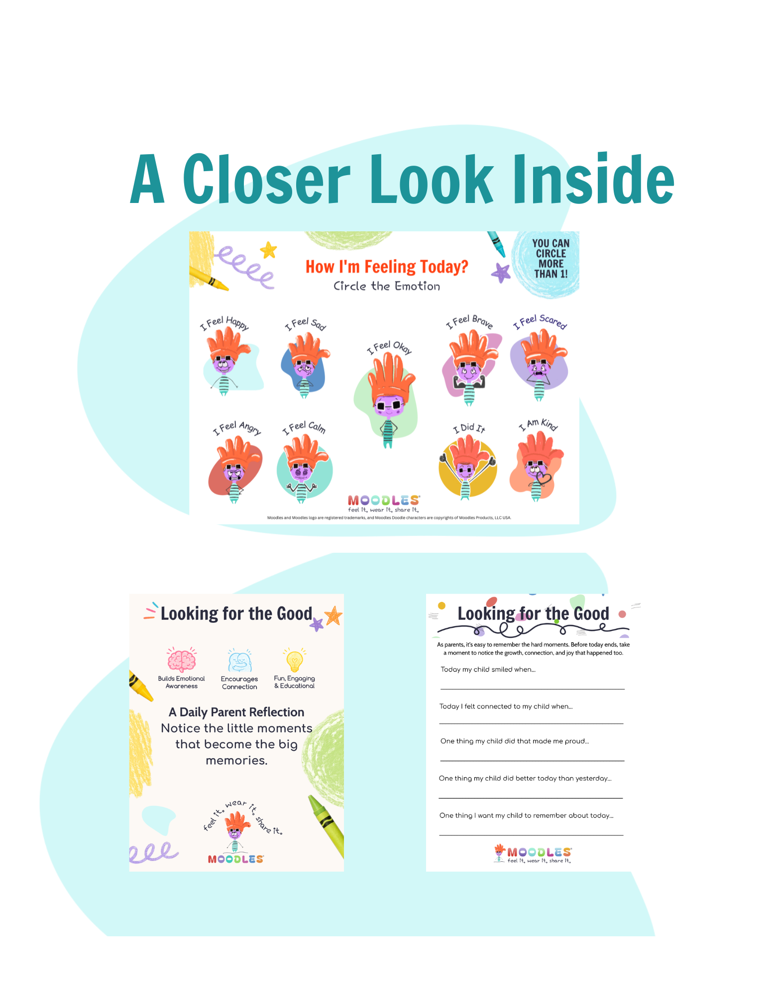 Moodles Feelings Worksheets Bundle (Printable)
