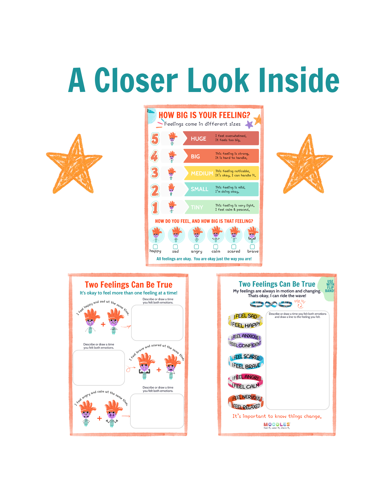Moodles Feelings Worksheets Bundle (Printable)