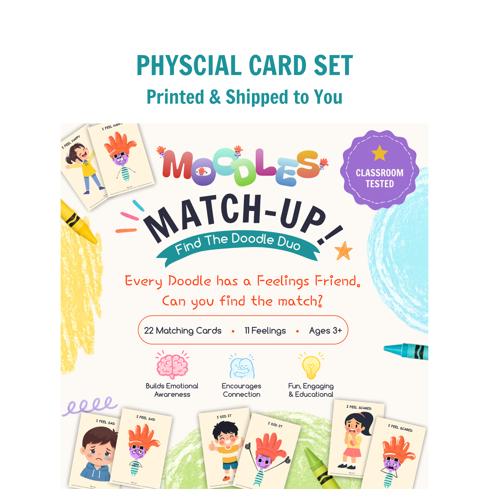 MOODLES Match-Up! Feelings Matching Game – Physical Card Set