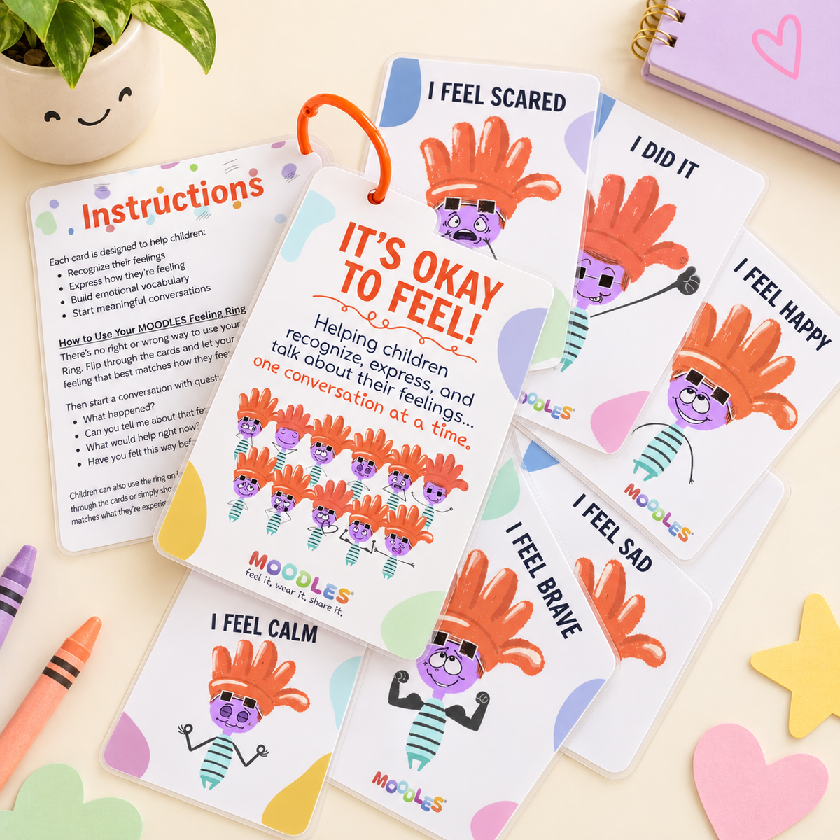 Feelings Cards (11 Laminated Cards on Ring)
