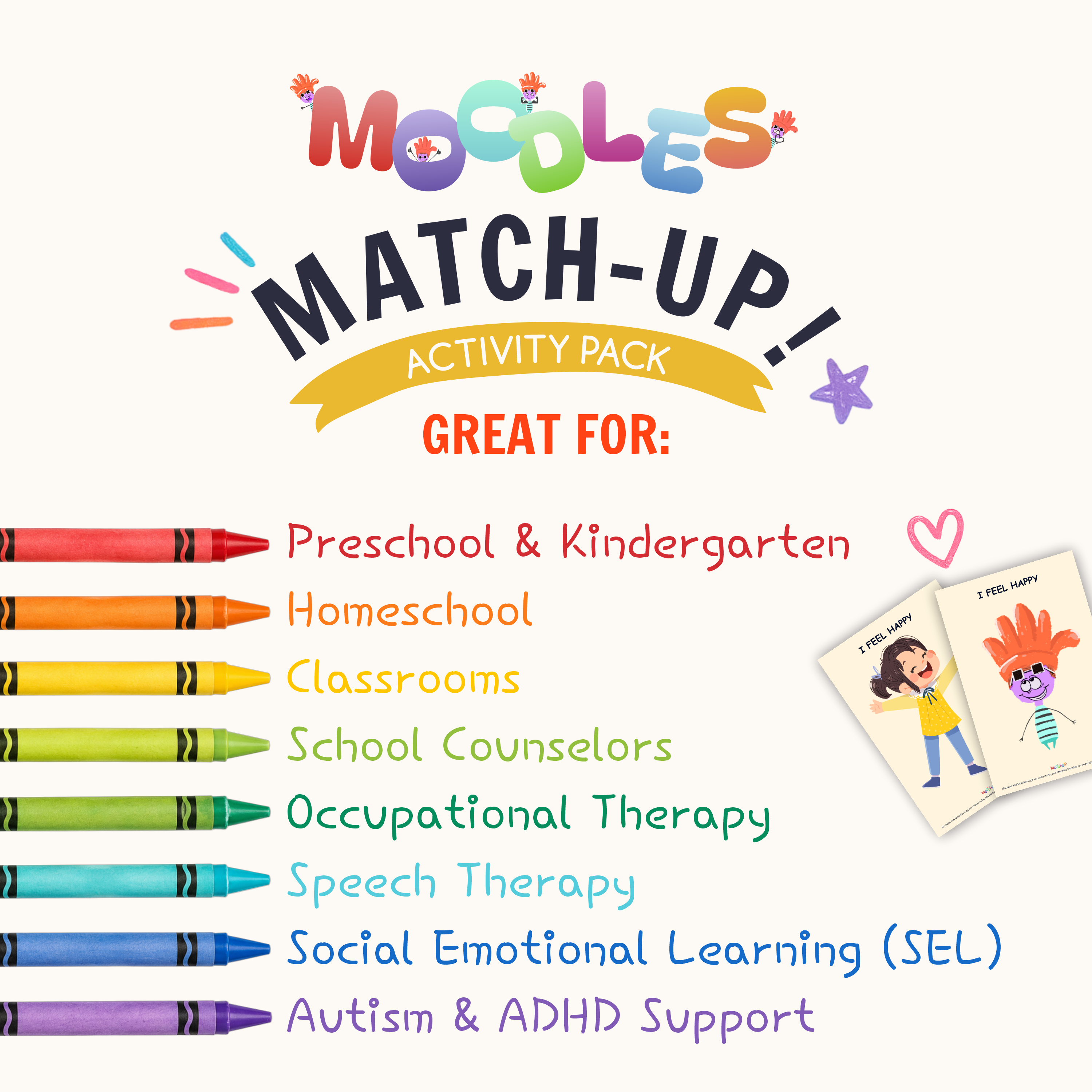 Moodles Match-Up Game Cards (Printable)
