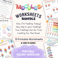 Moodles Feelings Worksheets Bundle (Printable)