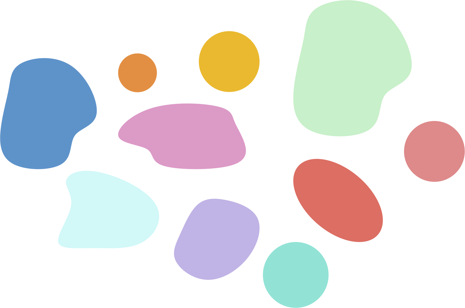 Colorful abstract shapes on a white background